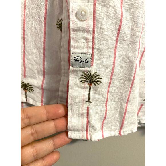 Rails Charli shirt Pink Palm Stripe Women's sz. S - Picture 6 of 12